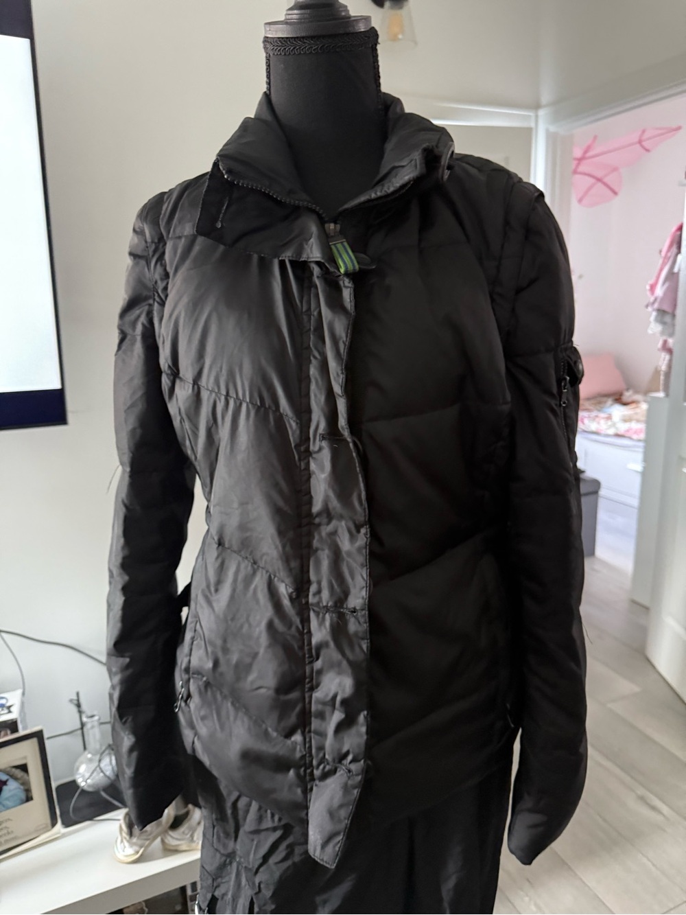 Andrew Marc Black Puffer Bomber Jacket
